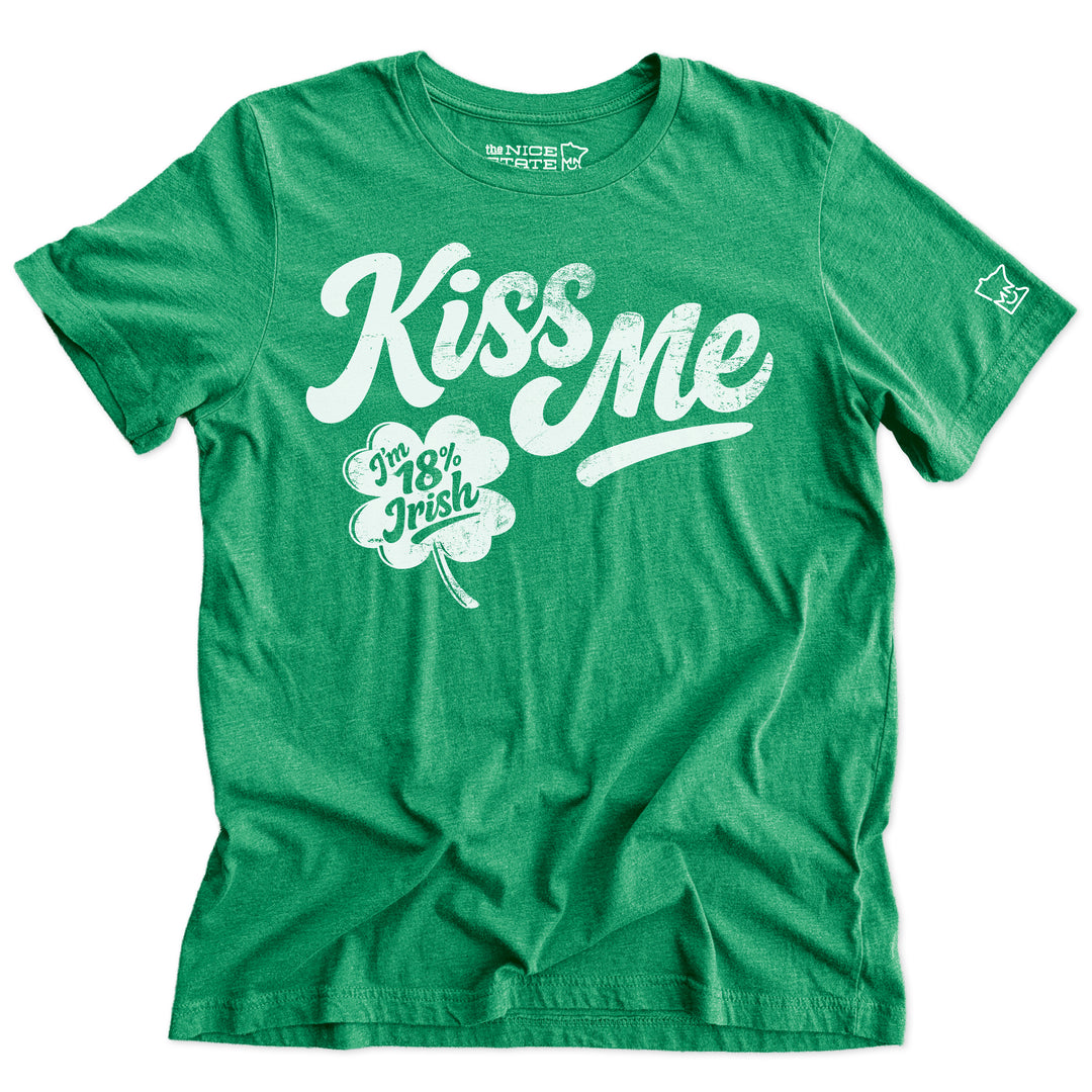 Kiss Me I'm 18% Irish St. Patrick's Day Tee