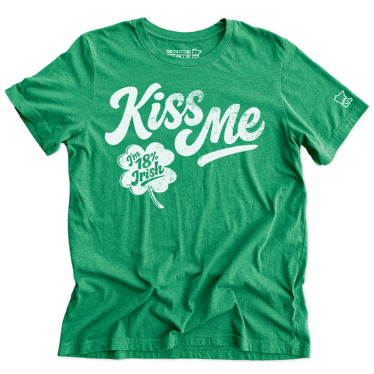 Kiss Me I'm 18% Irish St. Patrick's Day Tee